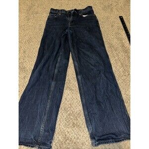 Uniqlo Kaihara Denim Jeans womens 23x31 Wide Fit Straight Middle Rise